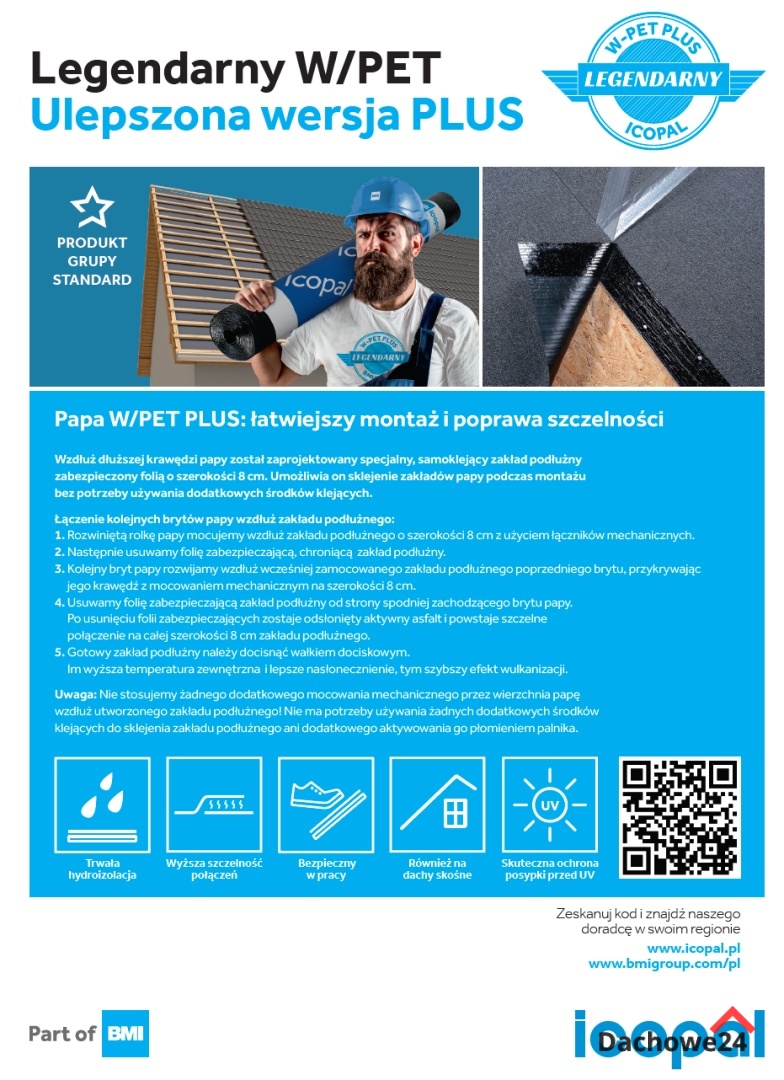 Papa W/Pet Plus (WPET) - SBS membrana bitumiczna 15m2 > BMI ICOPAL